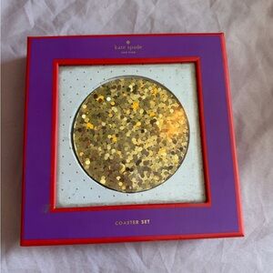 Kate Spade Purple and Gold Coaster Set